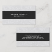 Plain Clean Floral Damask Grey Stripe Visitekaartje (Voorkant / Achterkant)