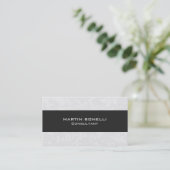 Plain Clean Floral Damask Grey Stripe Visitekaartje (Staand voorkant)