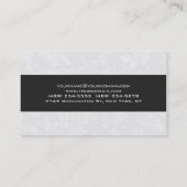 Plain Clean Floral Damask Grey Stripe Visitekaartje (Achterkant)