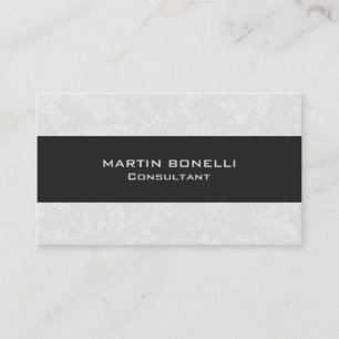 Plain Clean Floral Damask Grey Stripe Visitekaartje