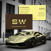 Plain Coffee Brown Cream met Monogram en Logo Visitekaartje