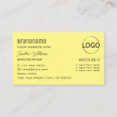Plain Coffee Brown Cream met Monogram en Logo Visitekaartje (Achterkant)