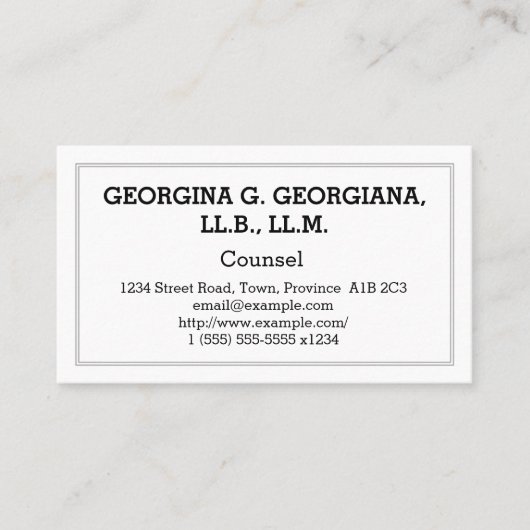 Plain Counsel Visitekaartje (Voorkant)