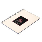 Plain Cream Wine Pink Monogram Aangepaste naam Notitieboek (Linkerzijde)