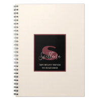 Plain Cream Wine Pink Monogram Aangepaste naam