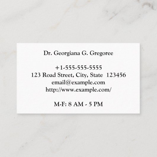 Plain, Dapper Visitekaartje (Achterkant)