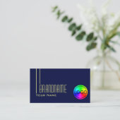 Plain Dark Indigo Blue Chic met Logo Professional Visitekaartje (Staand voorkant)