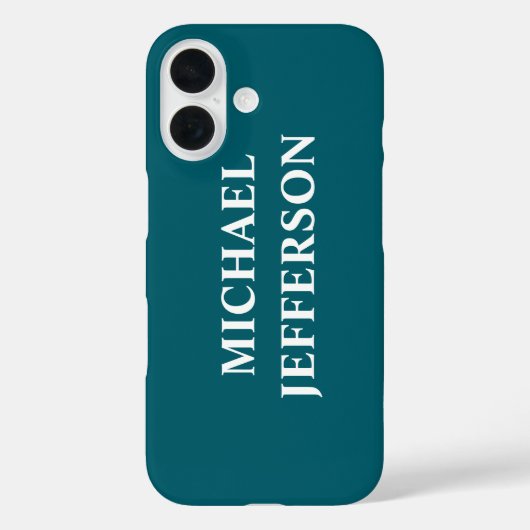 Plain Donker Blauwgroen Kleur Gepersonaliseerde Aa Case-Mate iPhone Case (Achterkant)