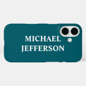 Plain Donker Blauwgroen Kleur Gepersonaliseerde Aa Case-Mate iPhone Case (Achterkant (horizontaal))