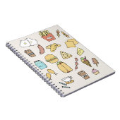 Plain Doodle Minimalist Food Variety Notitieboek (Rechterzijde)
