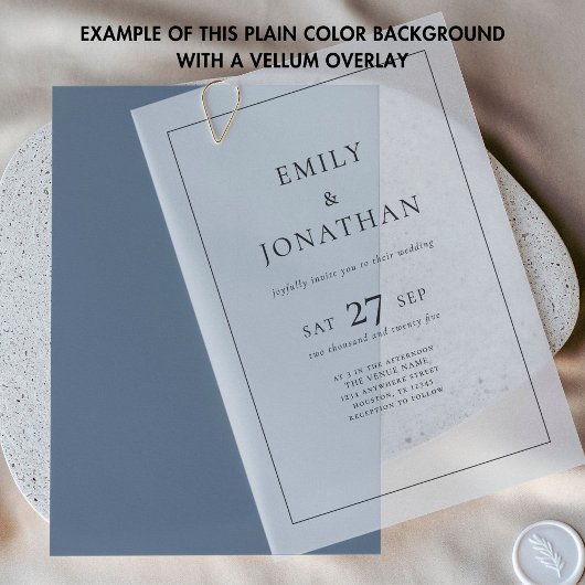 Plain Dusty Blue Achtergrond voor Vellum Overlay Kaart