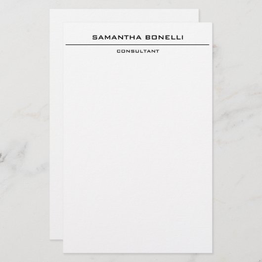 Plain Elegant Attractive Minimalist Briefpapier (Voorkant / Achterkant)