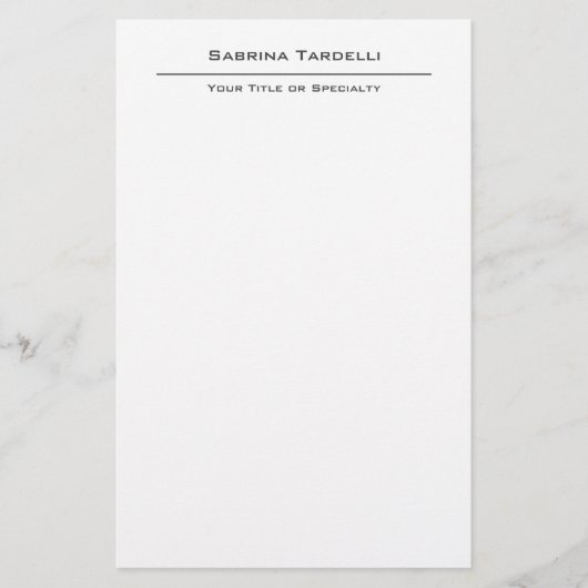 Plain Elegant Attractive Minimalist Briefpapier (Voorkant)