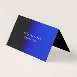 Plain Elegant Black Blue Minimalist Visitekaartje