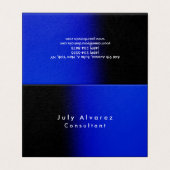 Plain Elegant Black Blue Minimalist Visitekaartje (Buitenkant ongevouwen)