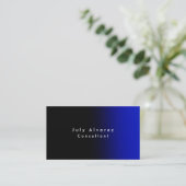 Plain Elegant Black Blue Minimalist Visitekaartje (Staand voorkant)