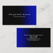 Plain Elegant Black Blue Professional minimalist Visitekaartje (Voorkant / Achterkant)