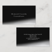 Plain Elegant Black Gray minimalist Modern Visitekaartje (Voorkant / Achterkant)