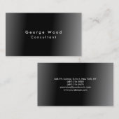 Plain Elegant Black Gray Minimalist Visitekaartje (Voorkant / Achterkant)