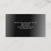 Plain Elegant Black Gray Minimalist Visitekaartje (Achterkant)