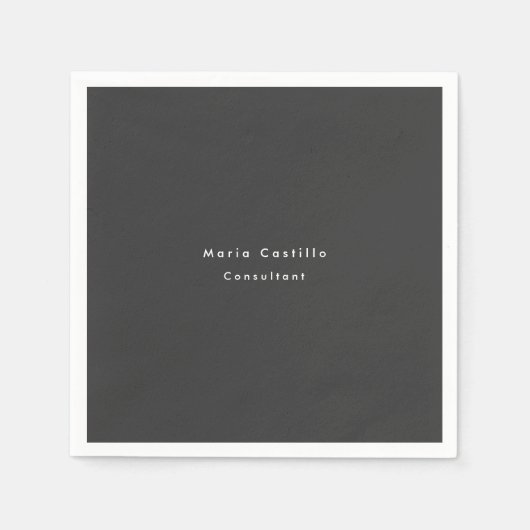 Plain Elegant Black Minimalist Modern Servet (Voorkant)