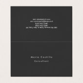 Plain Elegant Black Minimalist Modern Visitekaartje (Buitenkant ongevouwen)