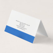Plain Elegant Blue White Minimalist Visitekaartje (Achterkant)