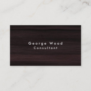 Plain Elegant Brown Wood texture Minimalist Visitekaartje