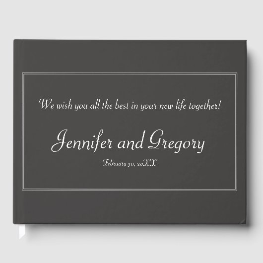 Plain, Elegant bruid / bruidegom gastenboek (Voorkant)