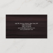 Plain Elegant Bruin Hout textuur Minimalist Visitekaartje (Achterkant)