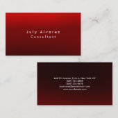 Plain Elegant Dark Red Brown Minimalist Visitekaartje (Voorkant / Achterkant)