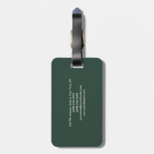 Plain Elegant Grayish Green Minimalist Bagagelabel (Achterkant verticaal)