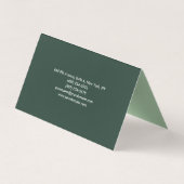 Plain Elegant Grayish Green Minimalist Visitekaartje (Achterkant)