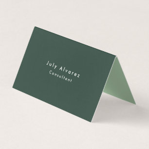 Plain Elegant Grayish Green Minimalist Visitekaartje