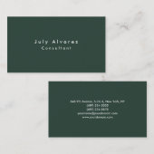 Plain Elegant Grayish Green Minimalist Visitekaartje (Voorkant / Achterkant)