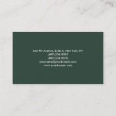 Plain Elegant Grayish Green Minimalist Visitekaartje (Achterkant)