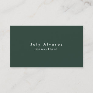 Plain Elegant Grayish Green Minimalist Visitekaartje