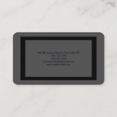 Plain Elegant Grey Black Bold Border Minimalist Visitekaartje (Achterkant)