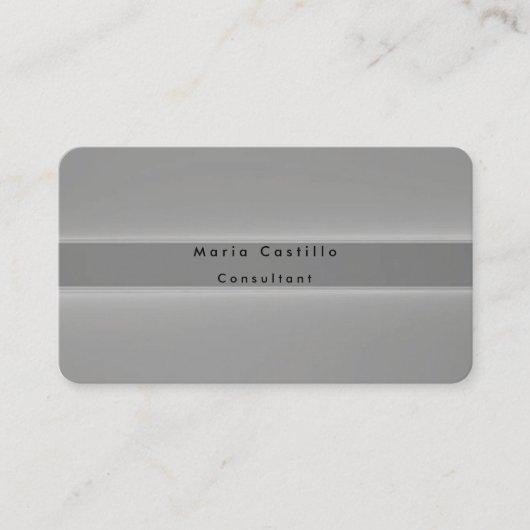 Plain Elegant Grey Minimalist Modern Visitekaartje (Voorkant)