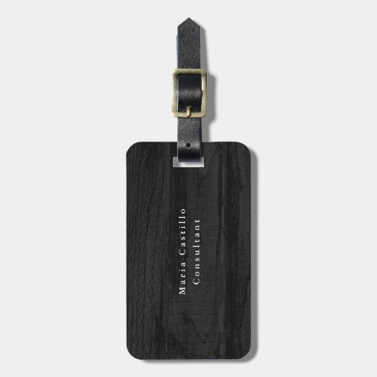 Plain Elegant Grey Wood Minimalist Modern Bagagelabel (Voorkant verticaal)