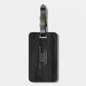 Plain Elegant Grey Wood Minimalist Modern Bagagelabel (Achterkant verticaal)