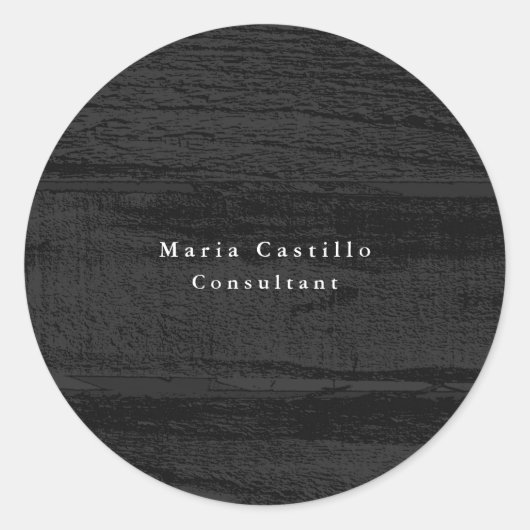 Plain Elegant Grey Wood Minimalist Modern Ronde Sticker (Voorkant)