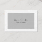 Plain Elegant Grijs Wit Minimalistisch Modern Visitekaartje (Voorkant)