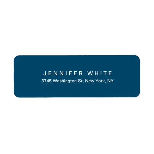 Plain Elegant Klassiek Minimalistisch Ocean Blue Etiket (Voorkant)