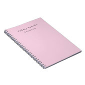 Plain Elegant Licht Roze Eenvoudig Minimalistisch Notitieboek (Rechterzijde)