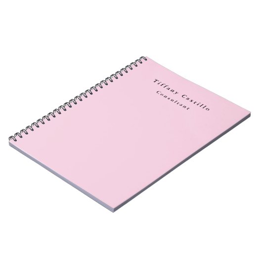 Plain Elegant Licht Roze Eenvoudig Minimalistisch Notitieboek (Linkerzijde)