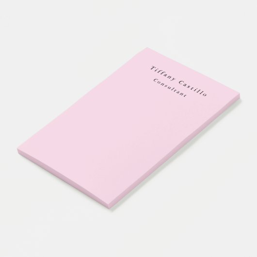 Plain Elegant Licht Roze Eenvoudig Minimalistisch Post-it® Notes (Schuin)