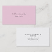 Plain Elegant Licht Roze Wit Minimalistisch Modern Visitekaartje (Voorkant / Achterkant)