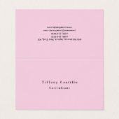 Plain Elegant Licht Roze Wit Minimalistisch Modern Visitekaartje (Buitenkant ongevouwen)
