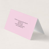 Plain Elegant Licht Roze Wit Minimalistisch Modern Visitekaartje (Achterkant)